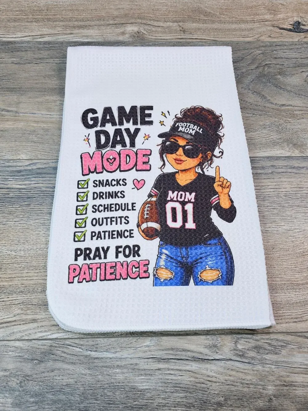 Football Mom Game Day Kitchen Towel Funny Sports Mom Gift Football Decor
